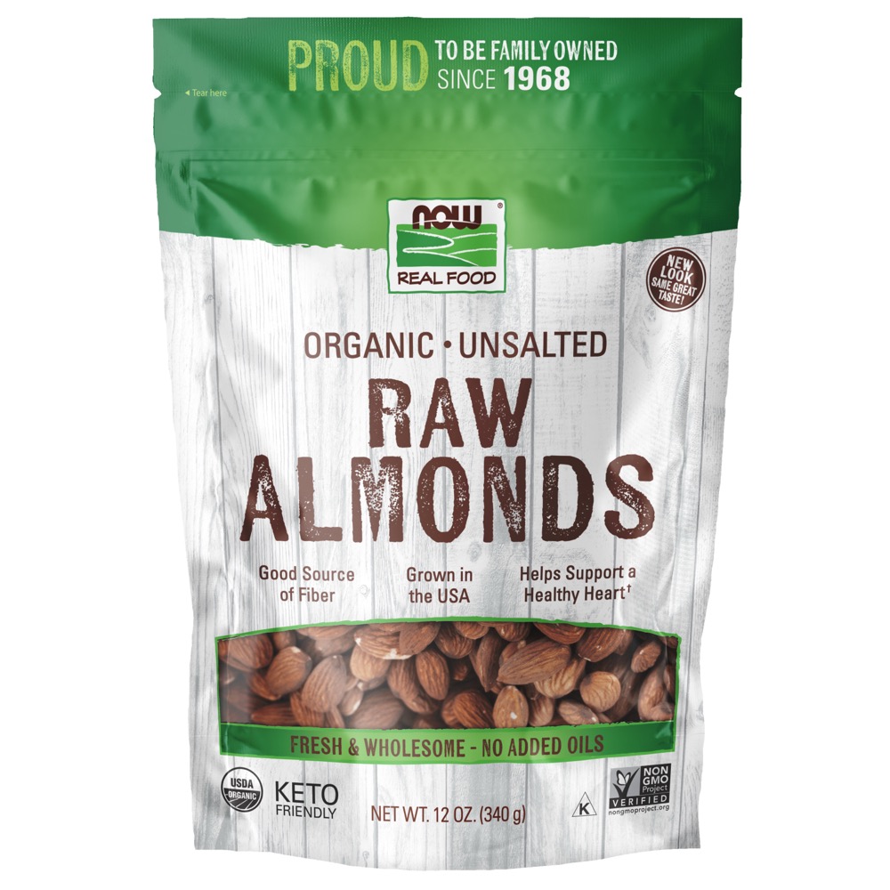 Now Vitamins - Almonds, Organic & Raw 12oz