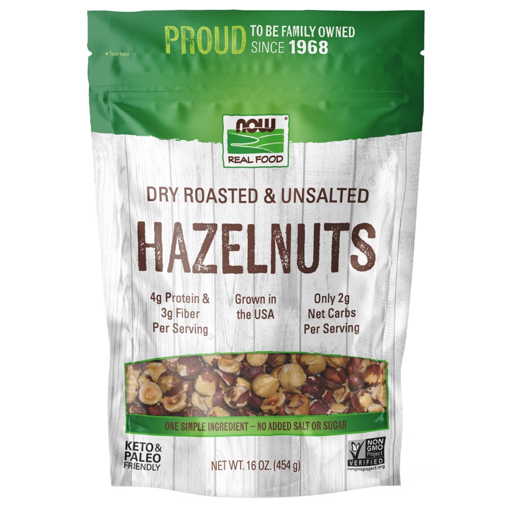 Now Vitamins - Hazelnuts Dry Roasted & Unsalted 16 oz.