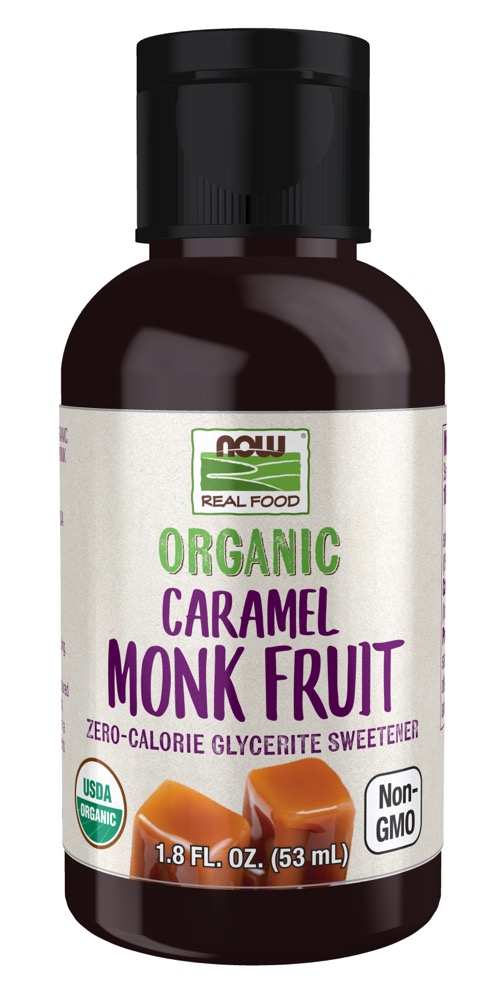 Now Vitamins - Monk Fruit Caramel Liquid, Organic 1.8 fl oz.