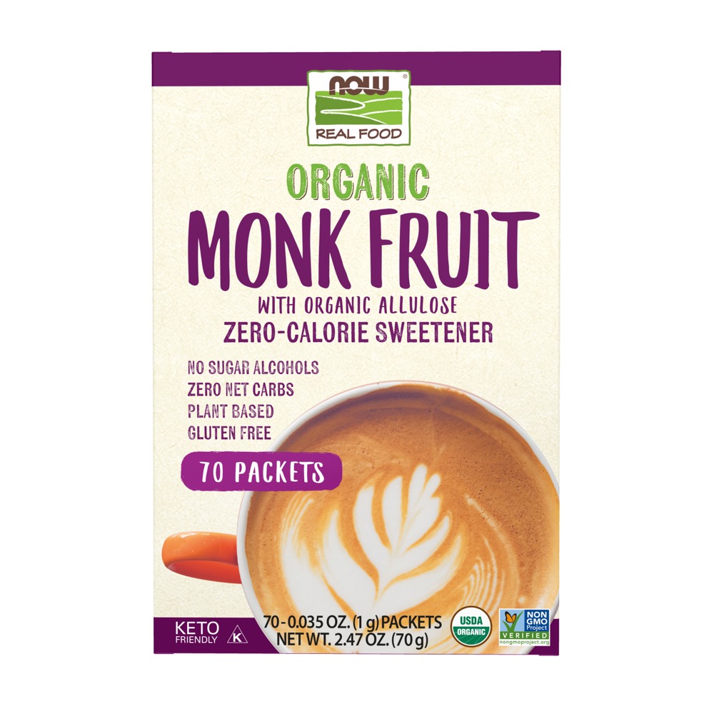 Now Vitamins - Monk Fruit, Organic 70 Packets