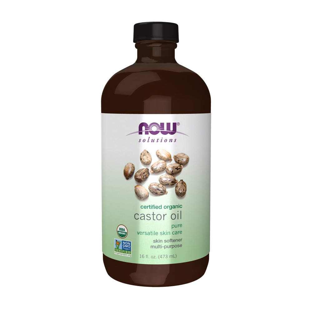 Now Vitamins - Castor Oil Organic 16oz Glass Bottle
