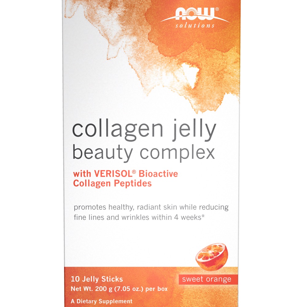 Now Vitamins - Collagen Jelly Beauty Complex, Sweet Orange 10 Jelly Sticks