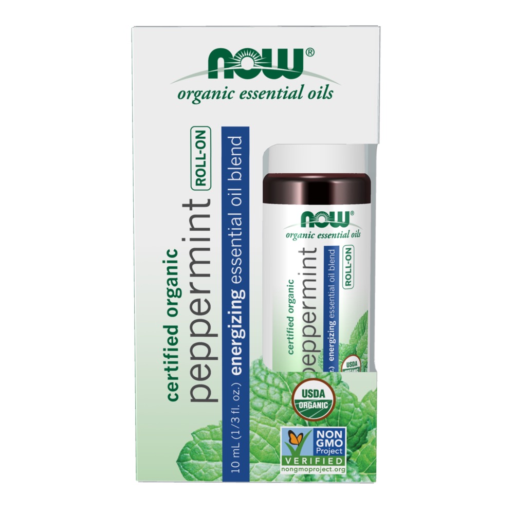 Now Vitamins -  Peppermint Essential Oil Blend, Organic Roll-On 10ml