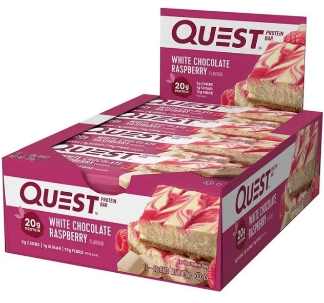 Quest Bar White Chocolate Raspberry 12 Bars