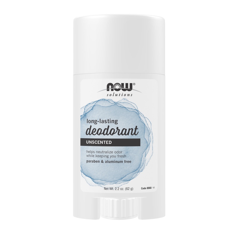 Now Vitamins - Long-Lasting Deodorant Stick, Unscented 2.2 oz.
