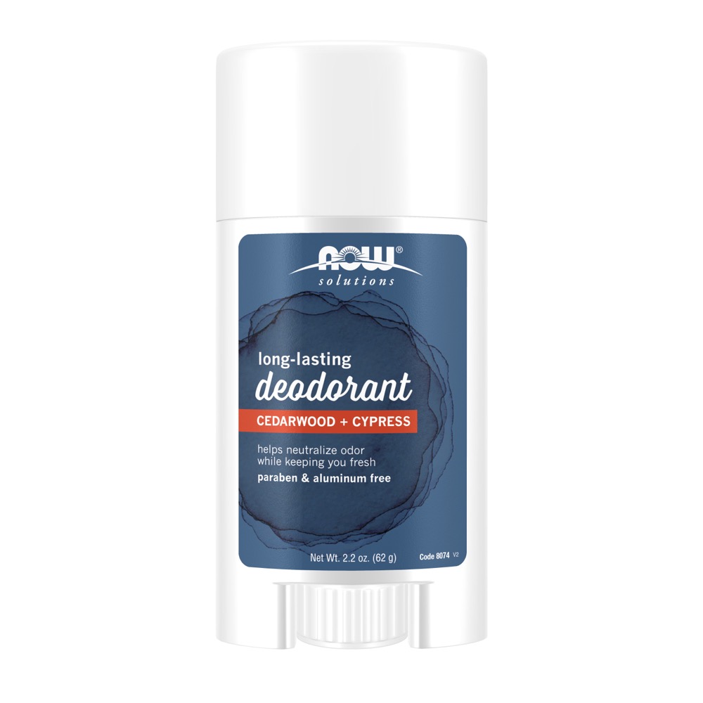 Now Vitamins - Long-Lasting Deodorant Stick, Cedarwood + Cypress 2.2oz.