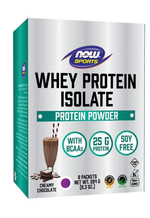 Now Vitamins - Whey Protein Isolate Creamy Chocolate Powder 8 Packets      TEMPORARILY UNAVAILABLE