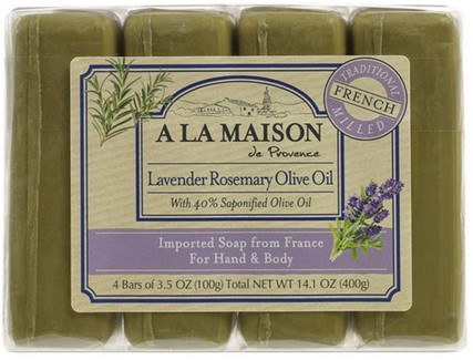 A la Maison  Bar Soap Value Pack Lavender Rosemary Olive Oil 4 ct