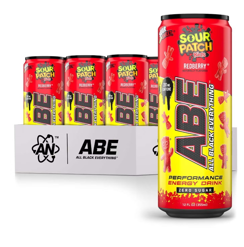 ABE - Energy Drinks 200mg Caffeine 12x12oz Sour Patch Redberry Flavor