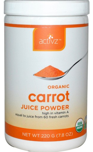 Activz Organic Carrot Juice, 220g, 11g serving, 20 servings   
