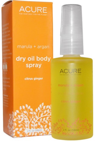 Acure Dry Oil, Body Spray, Citrus Ginger  2 oz