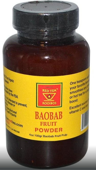 African Red Tea Imports Baobab Fruit Powder 4 OZ