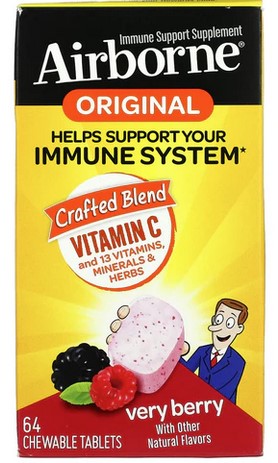 Airborne - Chew Tabs, Berry Flavored 64 CT-OUT OF STOCK