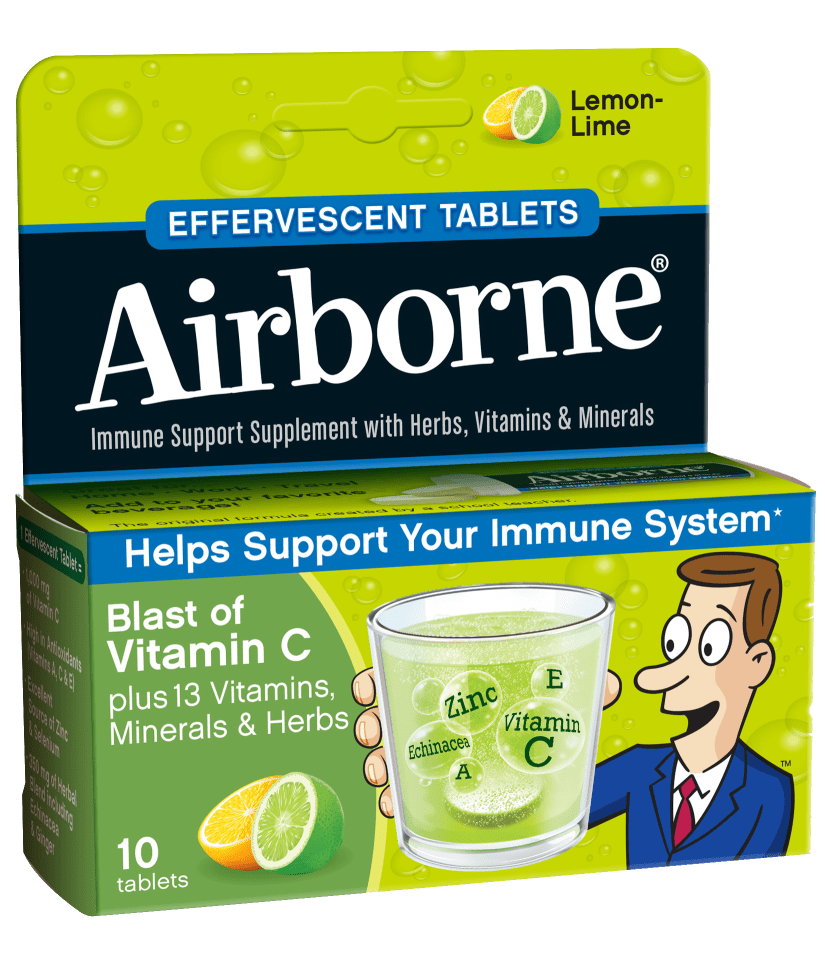 Airborne - Effervescent, Lemon Lime Flavored 10 TAB-OUT OF STOCK