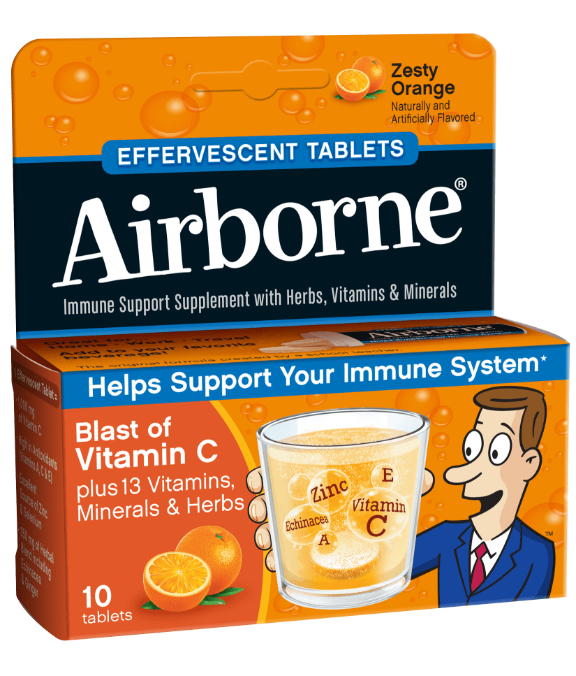 Airborne - Effervescent, Orange Flavored 10 TAB-OUT OF STOCK