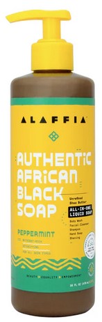 Alaffia Soap Authentic African Black Peppermint 16 fl oz