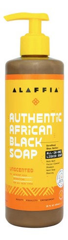 Alaffia Soap Authentic African Black Unscented 16 fl oz