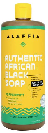 Alaffia Soap Authentic African Black Peppermint 32 fl oz