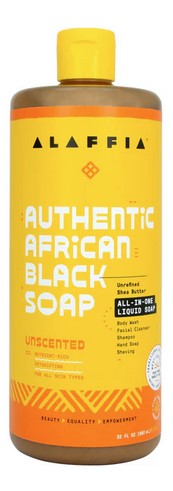 Alaffia Soap Authentic African Black Unscented 32 fl oz