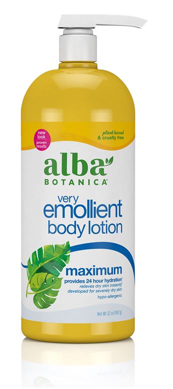 Alba Botanica Very Emollient Body Lotion Maximum Dry Skin w/AHA 32 oz