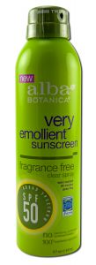 Alba Botanica Very Emollient Clear Spray Sunscreen SPF50 Fragrance Free 6 Oz-OUT OF STOCK