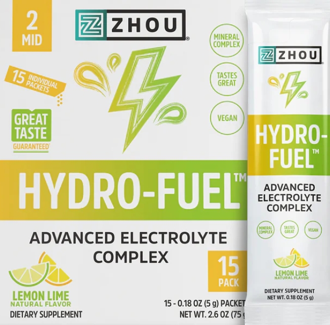Zhou Hydro -Fuel Electrolytes 15 pk Lemon Lime Flavor 