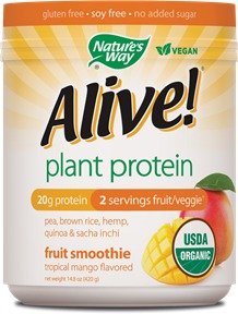 Natures Way - Alive! Plant Protein Organic Smoothie Tropical Mango 15.5 oz TEMPORARELY UNAVAILABLE