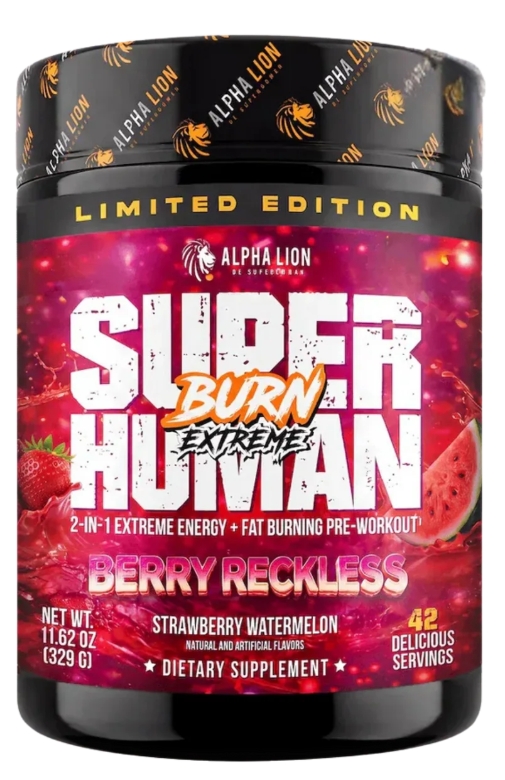 Alpha Lion Super Human Burn Extreme Berry Reckless Strawberry Watermelon 21 servings