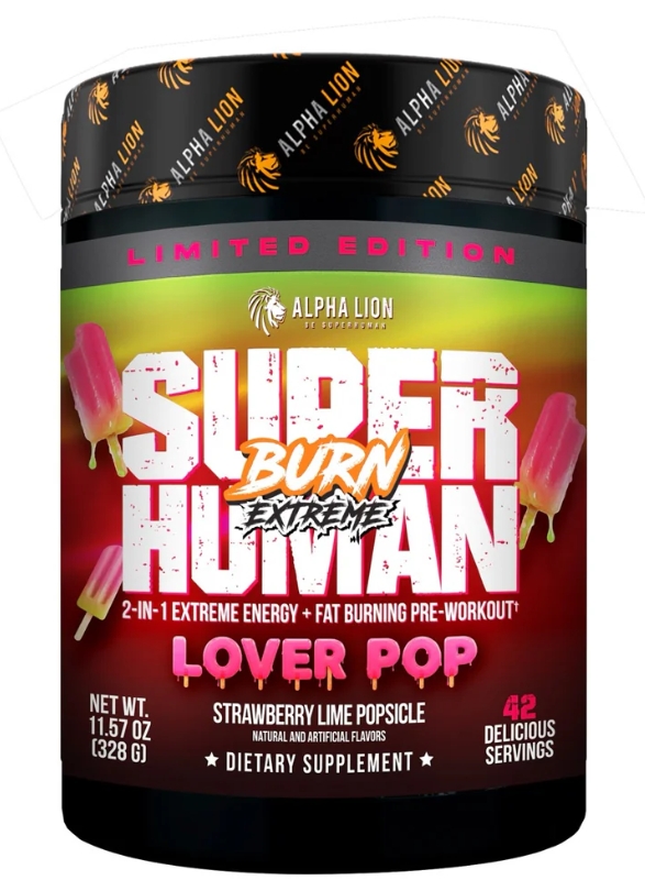 Alpha Lion Super Human Burn Extreme Lover Pop Strawberry Lime Popsicle 21 servings