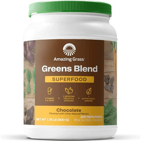 Amazing Grass - Chocolate Green SuperFood Powder - 100 Servings 28 oz bottle