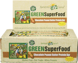 Amazing Grass - Chocolate Protein Peanut Green SuperFood Bars (Caddy of 12 bars) TEMP0ORARELY UNAVAILABLE