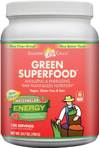 Amazing Grass  Green Superfood Energy Watermelon, 100 serv      TEMPORARILY UNAVAILABLE