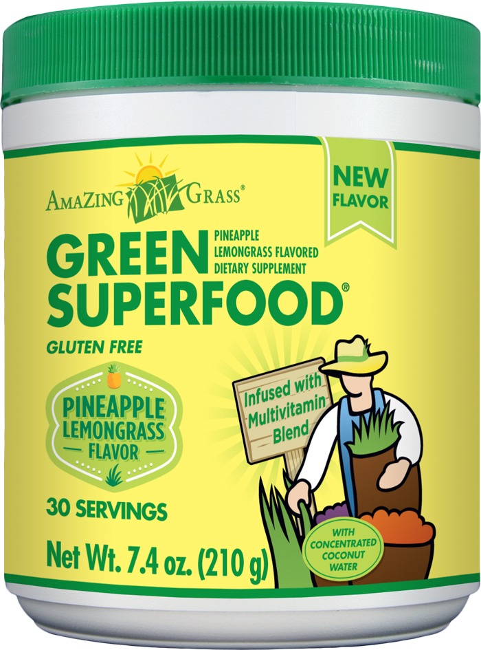 Amazing Grass - Pineapple Lemongrass SuperFood Powder- 30 Servings 7.4 oz bottle-OUT OF STOCK