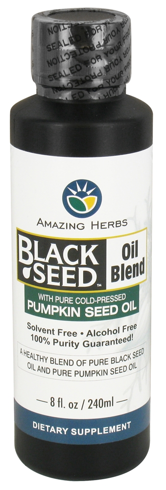 Amazing Herbs Black Seed Oil W/Pmpkn Sd 8 fz