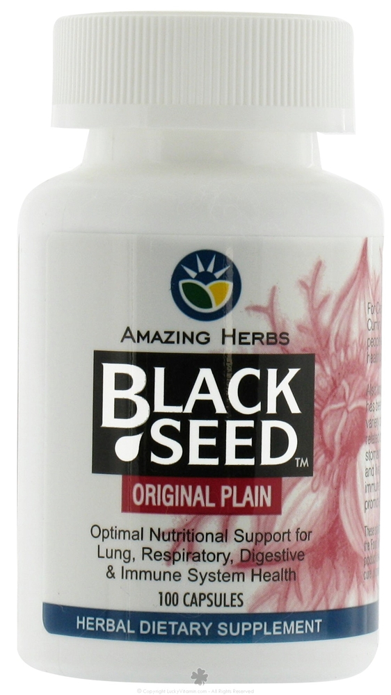 Amazing Herbs Black Seed,Original,Plain 100 Caps