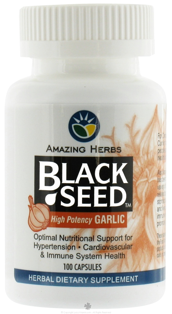 Amazing Herbs Black Seed With Garlic 100 Capsules-OUT OF STOCK