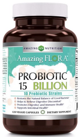 Amazing Nutrition Amazing Flora Probiotic 10 Strains 15 Billion 120 capvegi