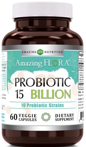 Amazing Nutrition Amazing Flora Probiotic 10 Strains 15 Billion 60 capvegi