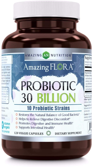 Amazing Nutrition Amazing Flora Probiotic 10 Strains 30 Billion 120 capvegi