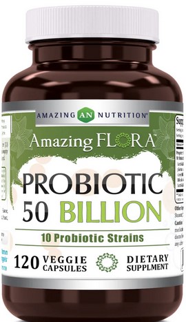 Amazing Nutrition Amazing Flora Probiotic 10 Strains 50 Billion 120 capvegi