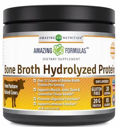 Amazing Nutrition Amazing Formulas Bone Broth Hydrolyzed Protein Unflavored Grass Fed Beef 15.7 ounce