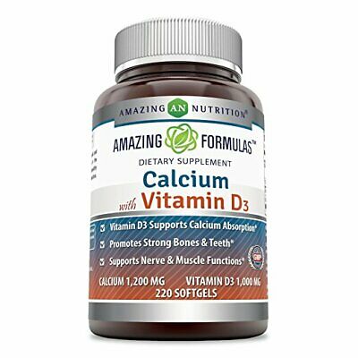 Amazing Nutrition Amazing Formulas Calcium 1200 mg w/ Vitamin D3 1000 mg 220 softgel