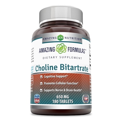 Amazing Nutrition Amazing Formulas Choline Bitartrate 650 mg 180 tablet