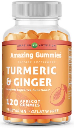 Amazing Nutrition Amazing Formulas Curcumin & Ginger Gummies Apricot 120 gummy