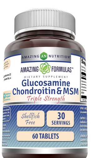 Amazing Nutrition Amazing Formulas Glucosamine Chondroitin & MSM Triple Strength 60 tablet
