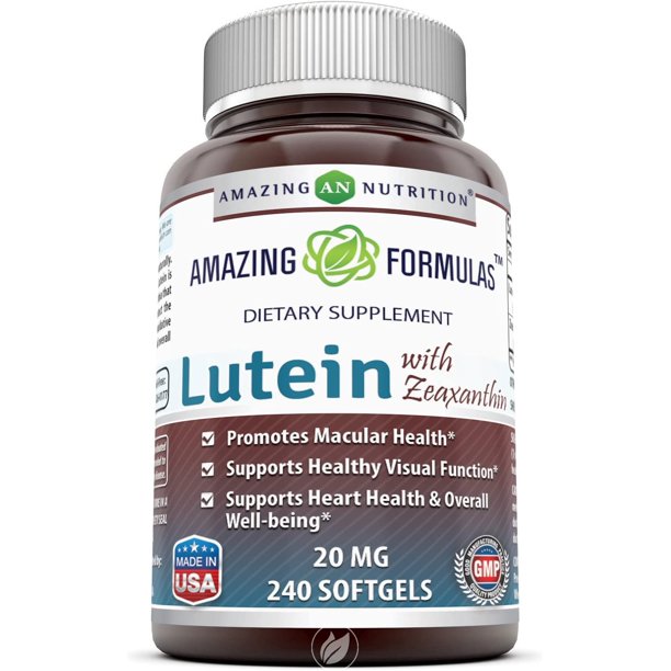 Amazing Nutrition Amazing Formulas Lutein 20 mg w/ Zeaxanthin 800 mcg 240 softgel