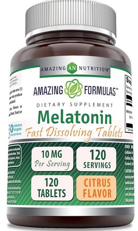 Amazing Nutrition Amazing Formulas Melatonin Fast Dissolving 10 mg Citrus 120 tablet