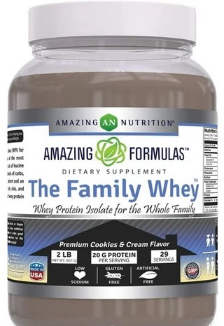 Amazing Nutrition Amazing Formulas The Family Whey Protein Isolate Cookies & Cream 2 lb