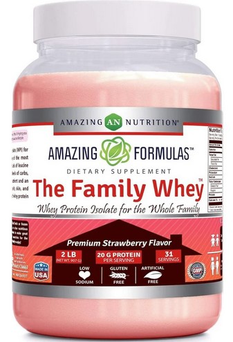 Amazing Nutrition Amazing Formulas The Family Whey Whey Protein Isolate Strawberry 2 lb