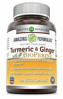 Amazing Nutrition Amazing Formulas Turmeric Curcumin & Ginger w/ BioPerine 1500 mg 180 capvegi
